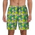 thumbnail image 2 of Picia Cartoon Koala Bear and Leaf pattern Mens Swim Trunks with Compression Liner Stretch Beach Shorts Quick Dry with Zipper Pockets No-Chafing Board Shorts-XX-Large, 2 of 9