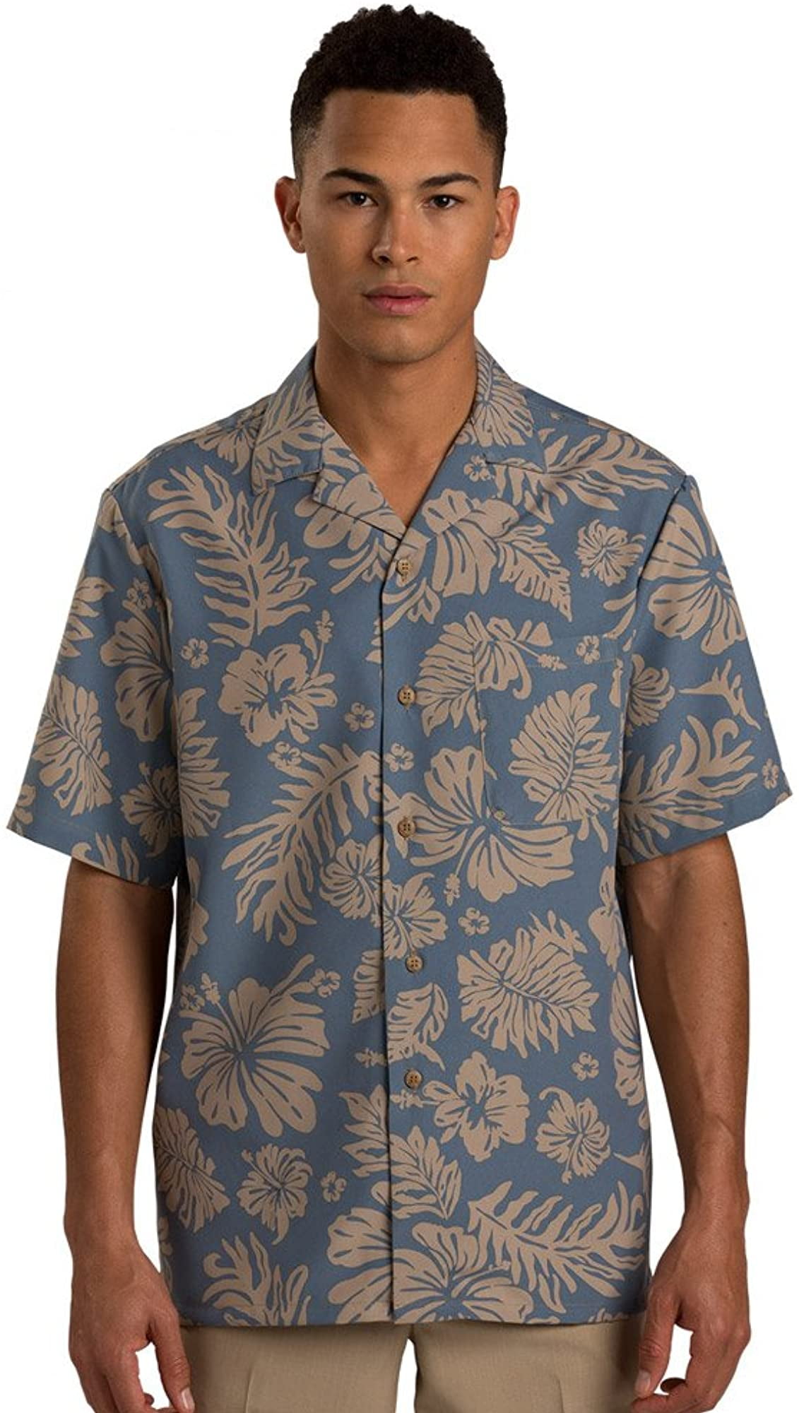 Edwards 2-Color Hibiscus Camp Shirt 