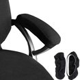 thumbnail image 2 of Melaluxe 2 Pieces Polyester Removable Office Chair Armrest Covers Arm Rest Slipcovers (Black), 2 of 4