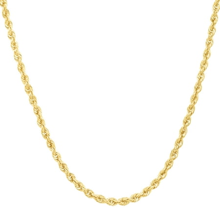 Simply Gold 18-inch Glitter Rope Chain Necklace in 14kt Gold