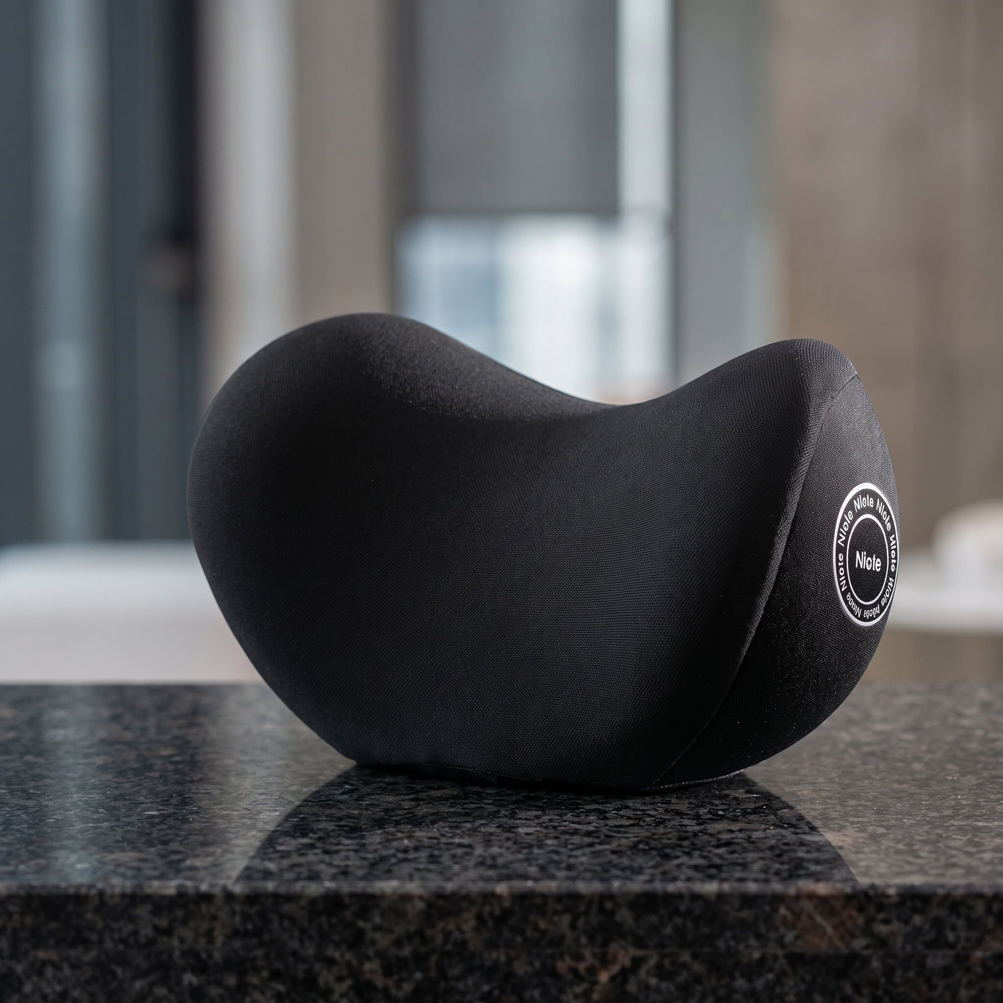 Unique Bargains Neck Pillow Cotton Cervical Indoor Support Black 12.2" x 5.2" x 7.7"