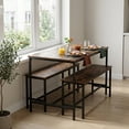 thumbnail image 1 of Juego de Comedor FurnitureR 3 Piezas con Bancos Cafe, 1 of 6
