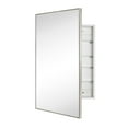 thumbnail image 2 of 24'' x 30'' Brushed nickel Recessed and Surface Mount Bathroom Medicine Cabinet with Mirror Square Cornered Metal Framed Rounded Rectangle Medicine Cabinet Mirror, 2 of 7