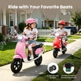 thumbnail image 6 of Track Seven 24V Kids Electric Motorcycle, 250W Brushless Motor Ride-on Scooter Moped for Boys Girls Ages 8+, 12" Pneumatic Tires, Bluetooth, Max 10 Mph, Bonus Storage Cover, Pink, 6 of 10