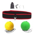 thumbnail image 4 of Juego de diadema con pelota de reflejo de boxeo, velocidad de perforación, mejora la coordinación ojo-mano para Bolas amarillas, 4 of 8