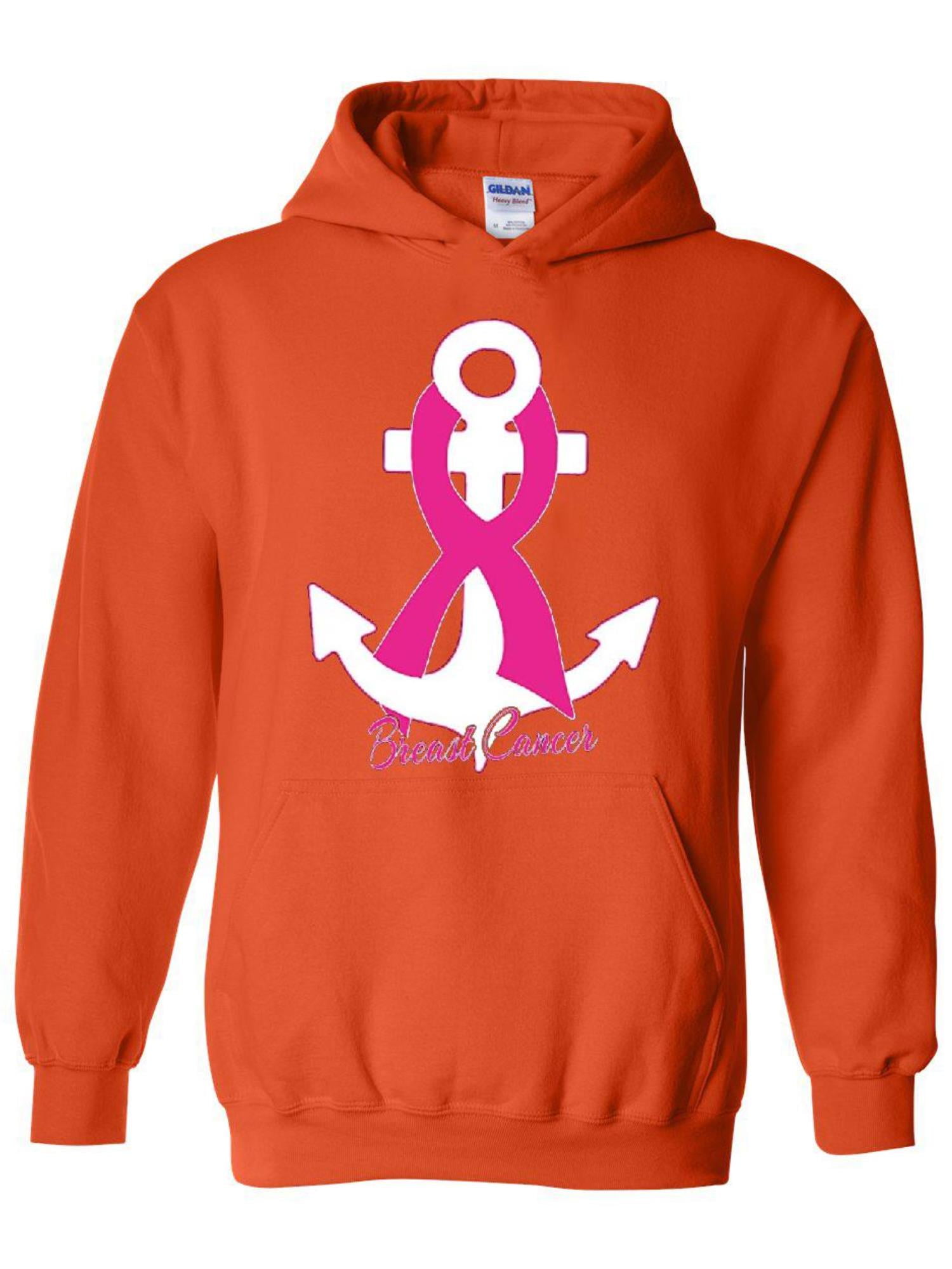 IWPF - Unisex Pink Ribbon Anchor Hoodie Sweatshirt - Walmart.com ...