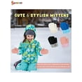 thumbnail image 6 of Spencer 1 Pair Winter Mittens Gloves for Baby Kids, Unisex Cute Warm Fleece Lined Thermal Knit Gloves with String (Pink), 6 of 8
