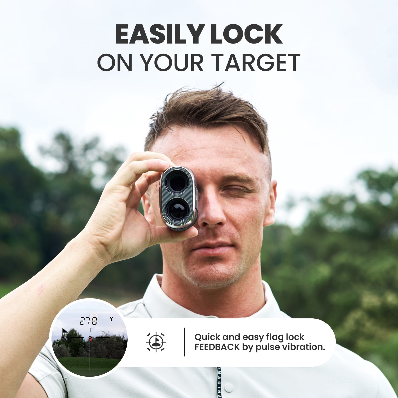 MILESEEY PF260 Golf Rangefinder with Slope, Removable Battery Power, 1100 yd Rechargeable Laser Range Finder Golf Magnetic, ±0.4 yd Accuracy, Flag Lock Vibration, Golf Accessories for Men