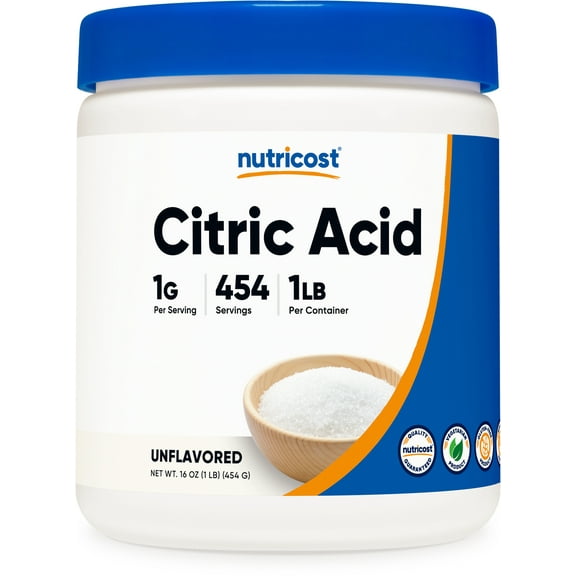 Nutricost Citric Acid Powder (1LB) - 454 Servings, Non-GMO, Gluten Free Supplement