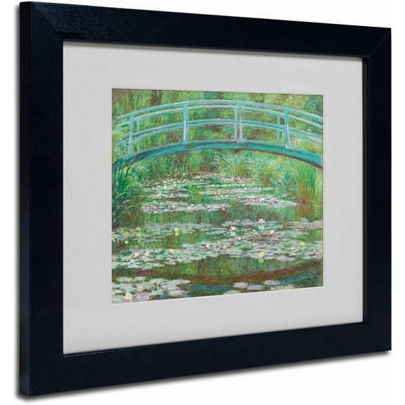 Trademark Fine Art "The Japanese Footbridge" Canvas Art by Claude Monet, Black Frame