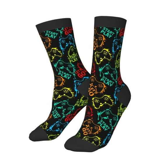 Kids Girls Boys Socks - Play Game Start Comfort Breathable Crew Socks for Boys Girls Kids, Soft Athletic Running Socks for Boys Socks 6-10 Years Old