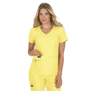 koi Basics Becca Women's 4-Pocket Stretch Scrub Top Women's Becca Top Sunshine L