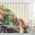 thumbnail image 4 of Bathroom Shower Curtains 72x72,New Orleans Cityscape City Building Scene Modern Bathroom Shower Curtain with Hooks Waterproof Polyester Fabric Shower Curtain Bathtubs Bathroom Decoration, 4 of 6