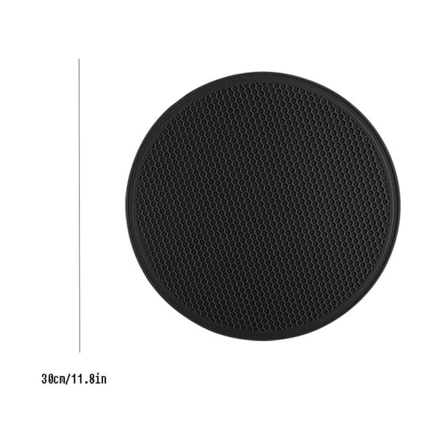 Heat Mat for Curling Iron, Versatile Heat Resistant Protective Pad with Honeycomb Pattern, 12in Diameter Multi-Purpose Mat for Microwave Countertop and Utensils