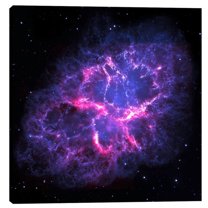 Epic Graffiti  "Abell 370" Hubble Space Telescope Giclee Canvas Wall Art - Yellow 26" x 26"