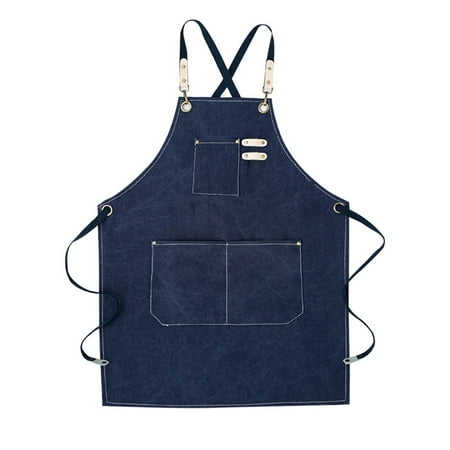 

HYmarket Kitchen Apron Detachable Anti-Wrinkle Polyester Cotton Clear Printing Pattern Cooking Bib for Cleaning