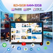 Android 14 Tablet,10 inch Tablet with Keyboard, 8GB RAM 32GB ROM (1TB Expandable), Octa-Core Processor, 5G Dual-Band WiFi 6, 6000mAh Battery, 2-in-1 Tablet, Pink