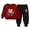 Red+Black, variant on Girls Fall Clothes Set Crewneck Sweatshirt Pullover Printed Top and Joggers Pant Kids 2 Piece Cotton Outfits (6-12 Months, Pink A)