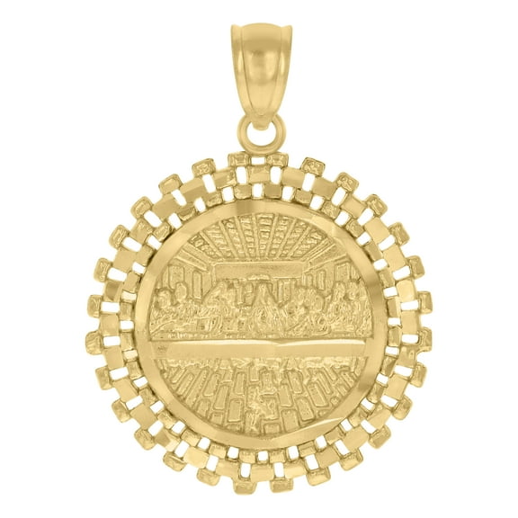 10kt Real Yellow Gold Mens Last Supper Religious Charm Pendant
