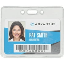 Advantus Proximity ID Badge Holder, Horizontal, 3 3/8w x 2 3/8h, Clear, 50/Pack