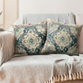 thumbnail image 6 of Boho Blue Throw Pillow Covers 20x20 inch Set of 2, Bohemian Carpet Double Sided Pattern Soft Plush Cushion Cover for Couch Sofa Bed Decorative, Only Pillowcase (No Insert), 6 of 6