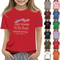 thumbnail image 4 of YOUYEDIAN Teen Girls Independence Day T Shirt Kids 4th of July Festival Patriotic Short Sleeve Shirts 1776 Freedom Celebration Crewneck Tops (Black, 13-14 Years), 4 of 4