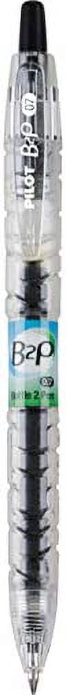 PILOT B2P Colors - Bottle to Pen Refillable & Retractable Rolling Ball Gel Pen Made From Recycled Bottles, Fine Point, Black G2 Ink/Clear Barrel, 12-Pack (36629)