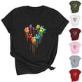 thumbnail image 1 of QIPOPIQ T-Shirts à Manches Courtes pour Femmes avec Graphique de Cœur Hauts d'Été Liquidation, 1 of 3