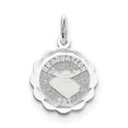 thumbnail image 1 of Beautiful Sterling Silver Rhodium-plated Graduation Day Disc Charm, 1 of 2