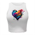 thumbnail image 3 of Gibobby Camiseta sin mangas informal de verano para mujer, camiseta sin mangas con cuello , camiseta corta ajustada, camiseta sin mangas estampada para verano(Azul,XG), 3 of 5