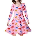 thumbnail image 1 of WEAIXIMIUNG Robes pour Filles 12-14 Robe de Fête Imprimée Bleue pour Enfants et Filles 10-13 Ans, 1 of 5