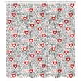thumbnail image 3 of Ambesonne Valentines Shower Curtain, Romantic Hearty, 69"Wx70"L, Vermilion and Black, 3 of 3