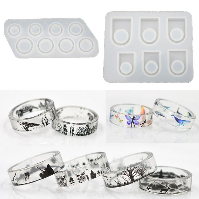 1pc Silicon Mold Set For Diy Resin Ring Making Including Flat