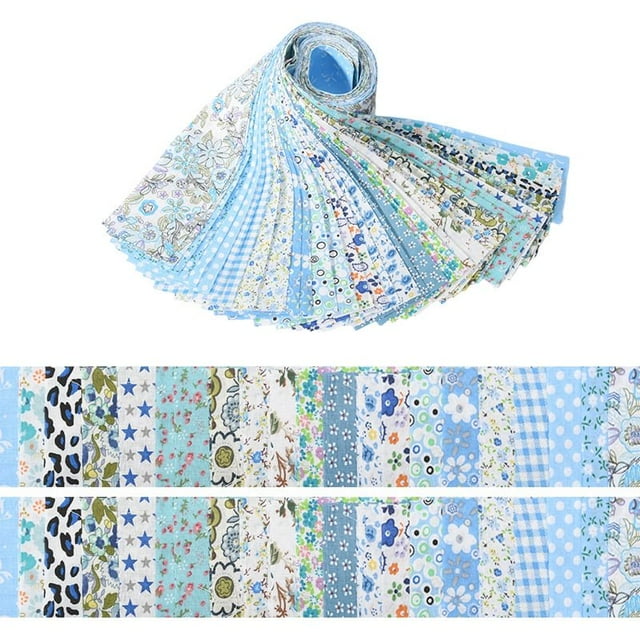 CUITING 40 Pcs Bandes de Tissu en Rouleau de Gelée pour Quilting Fournitures de Couture & Bricolage-2.6 Pouces Précoupés en Coton Parfaits pour Projets de Quilting Patchwork Floral Vert Feuille