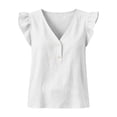 thumbnail image 4 of Cotton Linen Tank Tops Loose Fit Camisole Exercise Tank Sleeveless Linen Tops Linen T Shirt Loose Fit Cami Linen Cami Fitted Tank Tops Beach Vests Yoga Tank Tops White S, 4 of 6