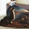 thumbnail image 6 of Zufioo Pyramid Desert Cat Fleece Blanket Queen Size,Plush Bed Blanket,Ultra Soft Throw Blanket,Plush Fuzzy Cozy Blanket Perfect for Bed,Couch-50"x40", 6 of 7