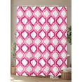 thumbnail image 4 of Morocco Trellis Shower Curtain, Pink Abstract Geometric Waterproof Shower Curtain Set with 12 Hooks Lightweight Washable Fabric Shower Curtains for Bathroom 48x72 Inches, 4 of 6