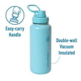 thumbnail image 2 of ThermoFlask 32 oz Double Wall Vacuum Insulated Stainless Steel Water Bottle with Chug Spout Lid, Tranquil Blue, 2 of 6