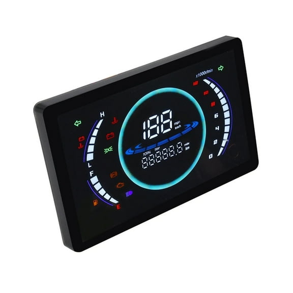 Motorcycle Digital Dashboard 199km/h Speedometer With RPM Tachometer Water Flat Panel