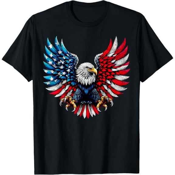 Hot Trending T-Shirt With American Flag Bald Eagle Patriotic 4Th Of July Gifts T-Shirt Design Preview Only