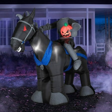 7.5' Tall x 8.5' Long Animated Airblown Inflatable Halloween Headless Horseman
