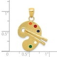 thumbnail image 4 of Real 14kt Yellow Gold Enameled Artist Palette Pendant; for Adults and Teens; for Women and Men, 4 of 4