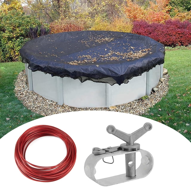 1 Set Pool Cover Winch High-Strength Universal Size Rust-proof Wide Application Simple Installation Quickly Seal Aluminum Securing Above Ground Swimming Pool Cover Winch Pool Supplies