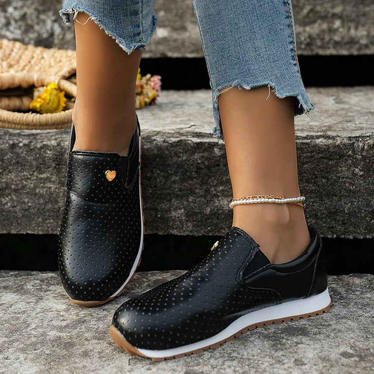 Slip On Shoes Women Fall Loafers Soft Business Casual Sneakers Clearance Teen Girls Shoes Slip-On Comfort Fashion For Walking Sneakers Slip On Shoes Black 7.5 - Walmart.com