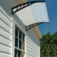 thumbnail image 2 of HT-100 x 80 Door & Window Rain Cover Eaves Canopy - Durable ABS & Polycarbonate with Aluminum Bracket, Weatherproof Shelter for Home,Canopy White & Black Bracket, 2 of 14