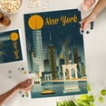 thumbnail image 2 of Lantern Press 1000 Piece Jigsaw Puzzle, New York City, Retro Skyline Series, 2 of 5
