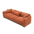 thumbnail image 3 of Kevinplus Mid-Century Modern Comfortable 3 Person Sofa, Lamb Wool Fabric Sofa, With Thick Cushion, Living Room Furniture Bedroom Apartment. Orange, 3 of 8