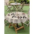 thumbnail image 4 of Outdoor Tablecloth with Umbrella Hole for Patio/Picnic/Party/Camping, Vintage Farmhouse Waterproof Table Cloth Round Cover Washable, Rustic Floral Pattern Minimalist Beige (Dia 60"), 4 of 9