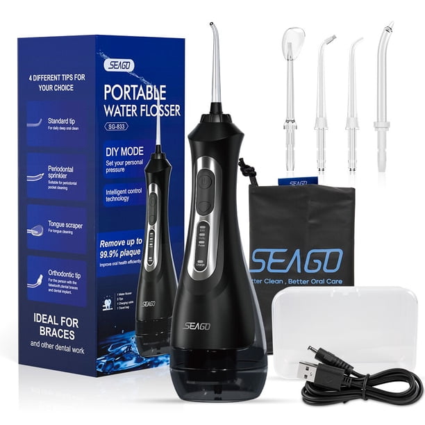 Irrigador de agua recargable SEAGO, hilo de agua, irrigador Dental Oral, portátil, 3 modos, tanque de 200ML, chorro de agua, resistente al agua IPX7 para el hogar Tan Jianjun unisex