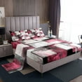 thumbnail image 1 of Erosebridal Abstract Geometry Sheet Set Queen, Pink Bedding Sets Queen Size, Minimalism Decor 4 Pieces, 1 of 7